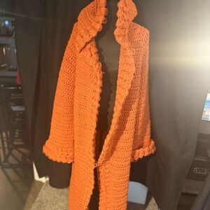 Orange Crochet Women's Sweater